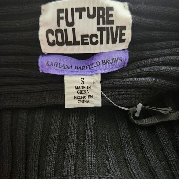 Future Collective Twist open back pullover knit black sweater size small - Picture 5 of 6